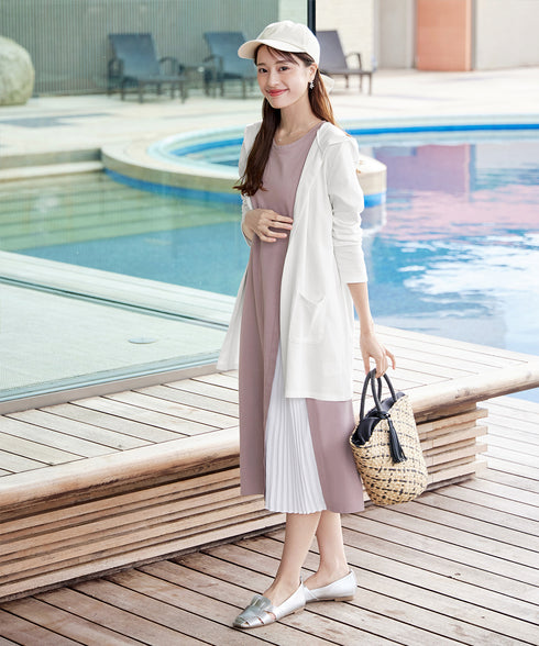 【UVケア・接触冷感】“あまラク” アシメプリーツカットソーワンピース