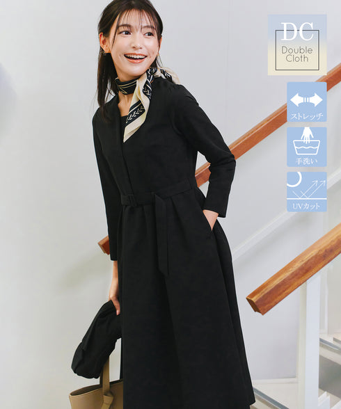 【ダブルクロス】 ナローVネックワンピース
