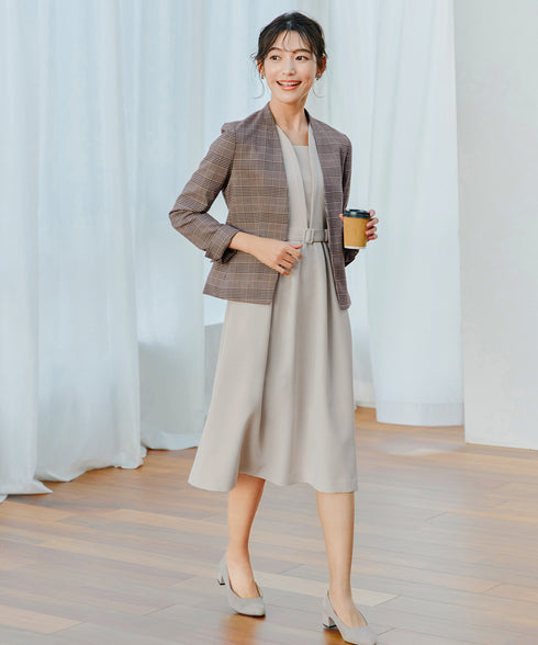 【ダブルクロス】 ナローVネックワンピース