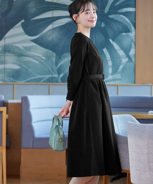 【ダブルクロス】 ナローVネックワンピース