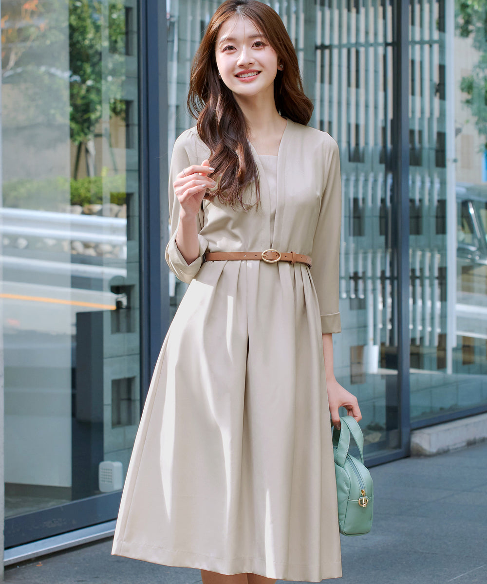 ダブルクロス】 ナローVネックワンピース – Tiaclasse