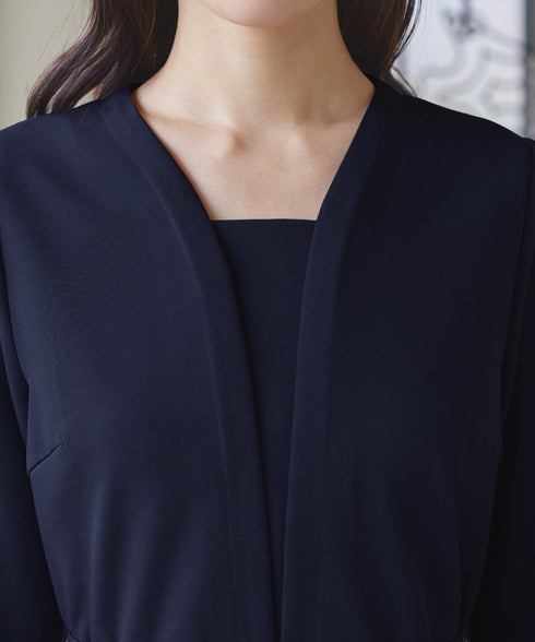 【ダブルクロス】 ナローVネックワンピース