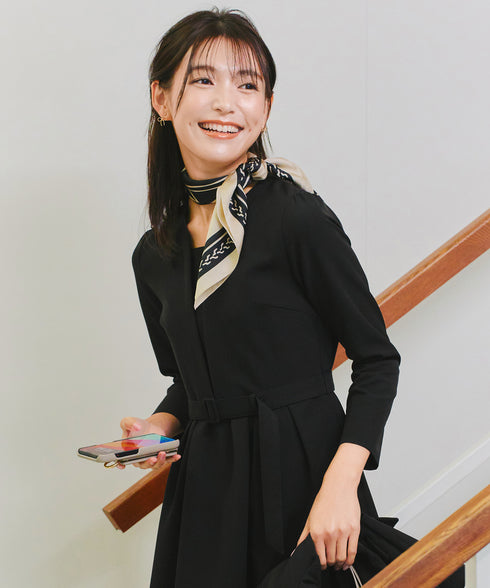 【ダブルクロス】 ナローVネックワンピース