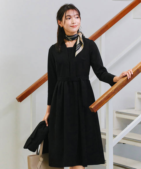 【ダブルクロス】 ナローVネックワンピース