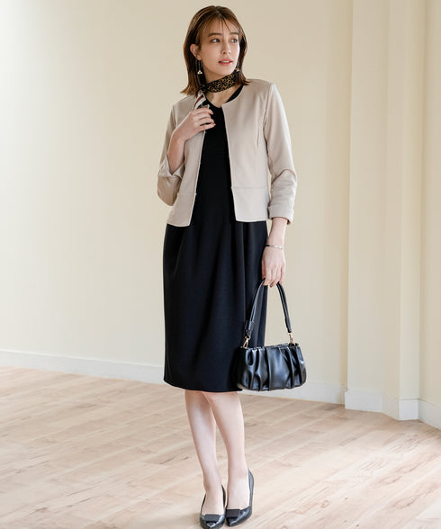 【アウトレット】ハイストレッチジョーゼットワンピース