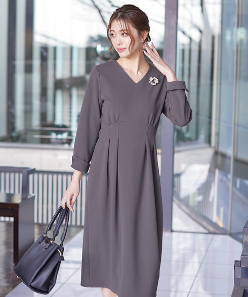 【アウトレット】ハイストレッチジョーゼットワンピース