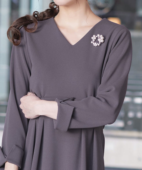 【アウトレット】ハイストレッチジョーゼットワンピース