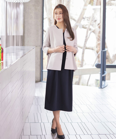 【アウトレット】ハイストレッチジョーゼットワンピース