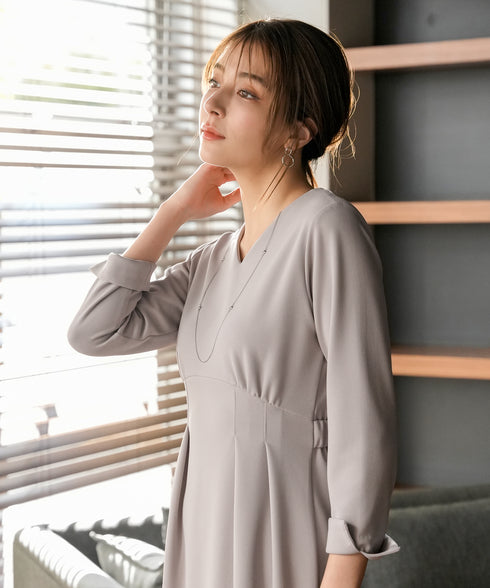 【アウトレット】ハイストレッチジョーゼットワンピース