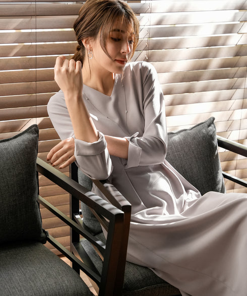 【アウトレット】ハイストレッチジョーゼットワンピース