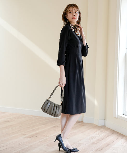 【アウトレット】ハイストレッチジョーゼットワンピース
