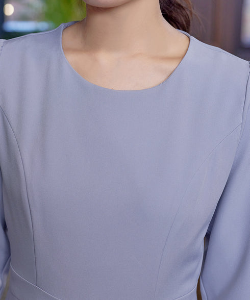 アシンメトリータックフレアワンピース