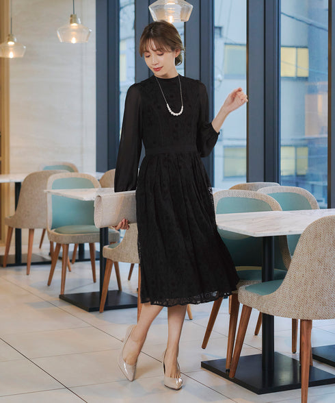 レースコンビフレアワンピース