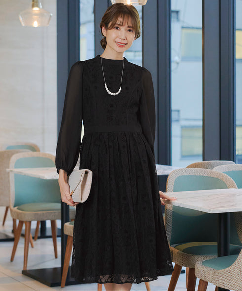 レースコンビフレアワンピース