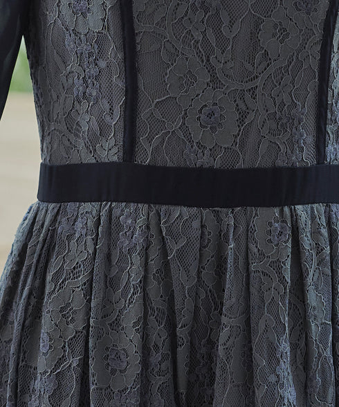 レースコンビフレアワンピース