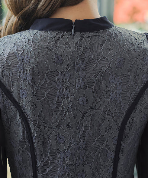 レースコンビフレアワンピース