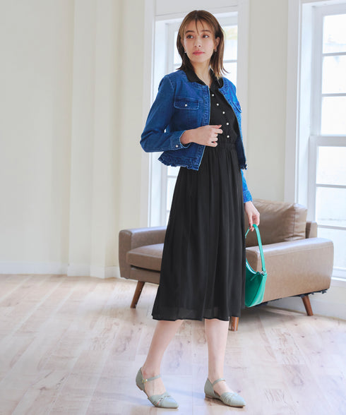 シアーシャツワンピース