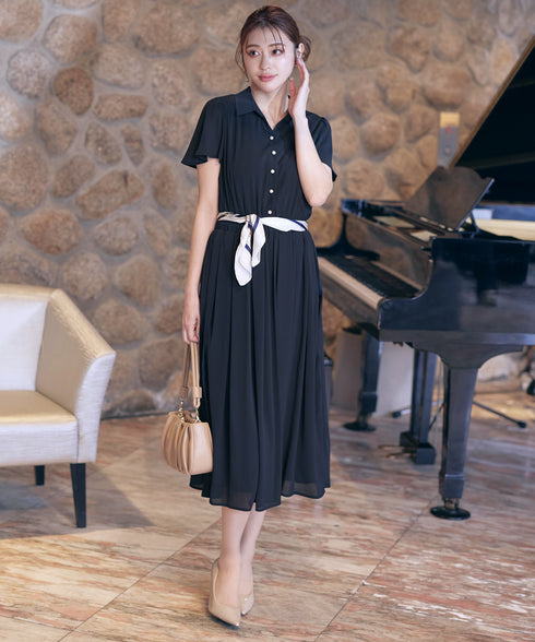 シアーシャツワンピース