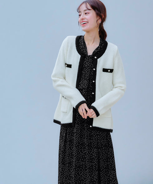 プリントボウタイ柄ワンピース