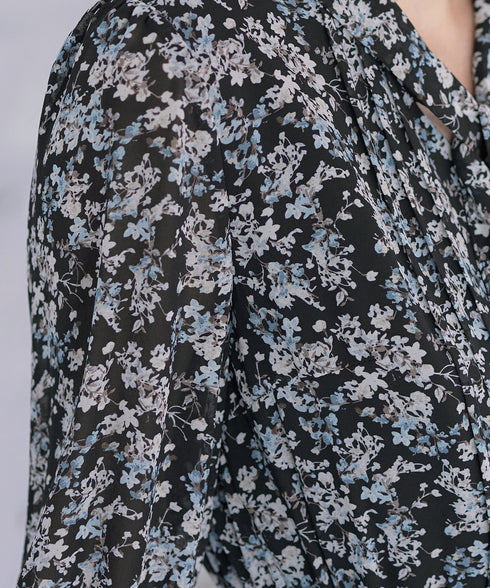 プリントボウタイ柄ワンピース