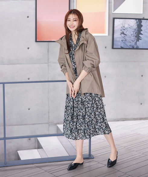 プリントボウタイ柄ワンピース