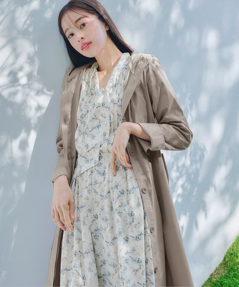 プリントボウタイ柄ワンピース