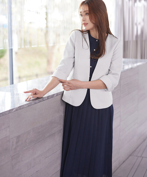 パールボタンプリーツワンピース