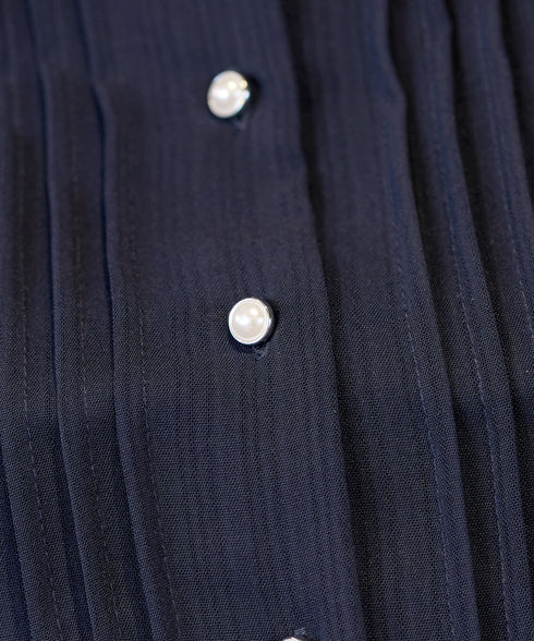 パールボタンプリーツワンピース