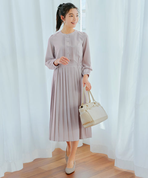 パールボタンプリーツワンピース