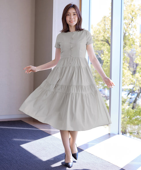 【アウトレット】ティアードシャツワンピース