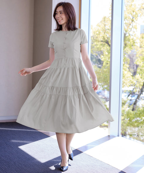 【アウトレット】ティアードシャツワンピース