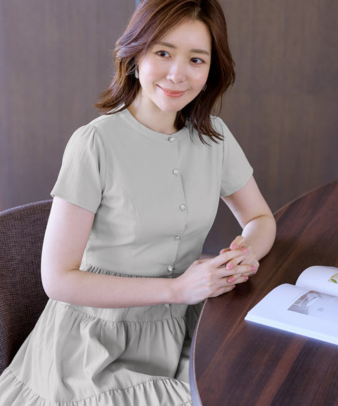 【アウトレット】ティアードシャツワンピース