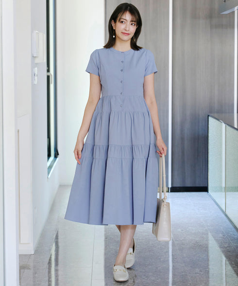 【アウトレット】ティアードシャツワンピース