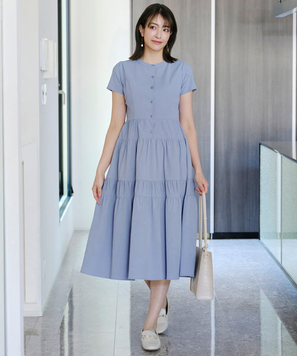 【アウトレット】ティアードシャツワンピース