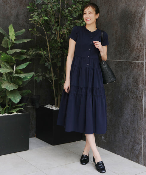 【アウトレット】ティアードシャツワンピース