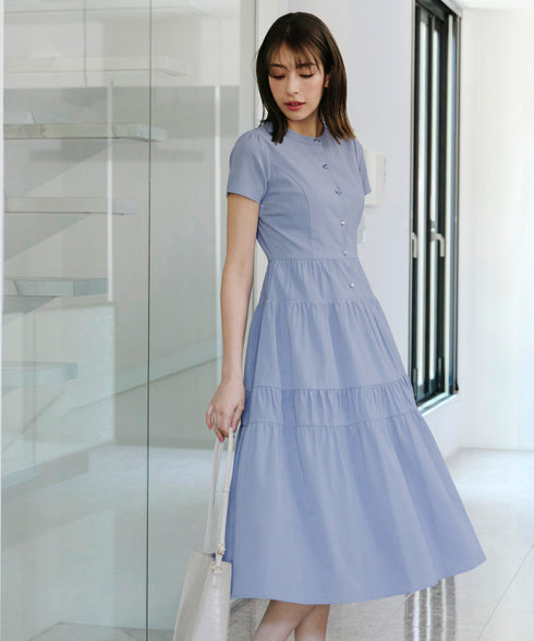 【アウトレット】ティアードシャツワンピース