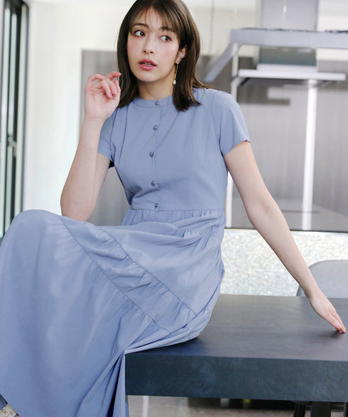 【アウトレット】ティアードシャツワンピース