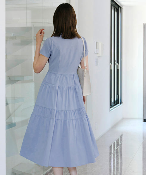 【アウトレット】ティアードシャツワンピース