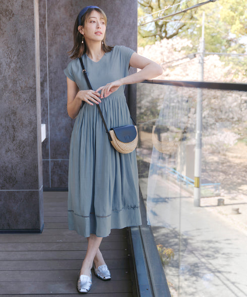 【アウトレット】はしごレースフレアワンピース