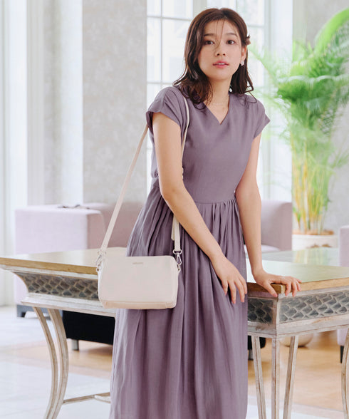 【アウトレット】はしごレースフレアワンピース