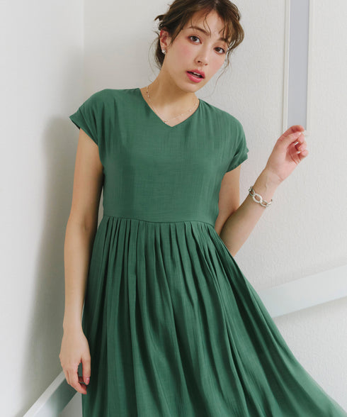 【アウトレット】はしごレースフレアワンピース