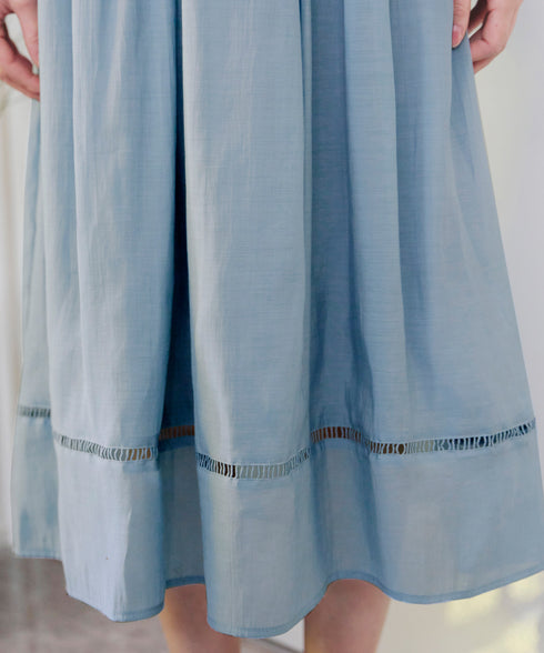 【アウトレット】はしごレースフレアワンピース