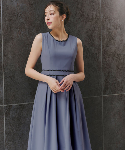 【アウトレット】配色スカラップレースワンピース