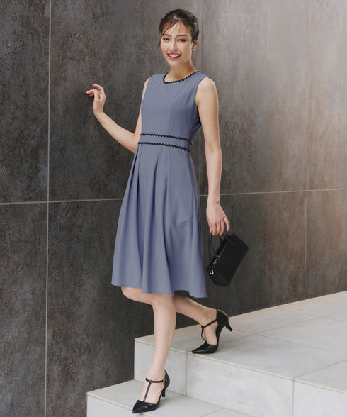 【アウトレット】配色スカラップレースワンピース