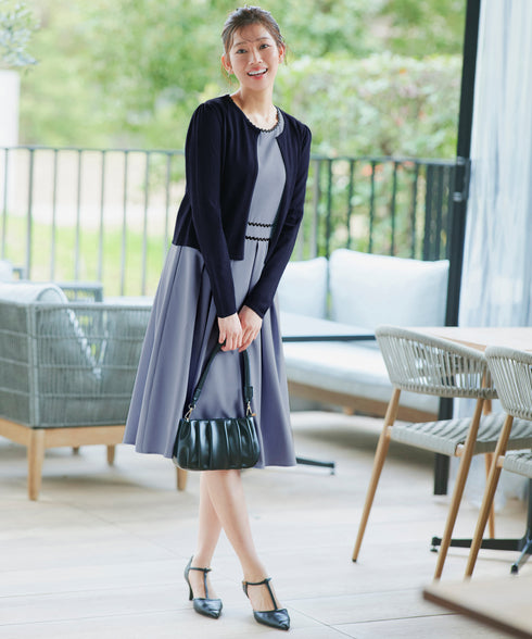 【アウトレット】配色スカラップレースワンピース