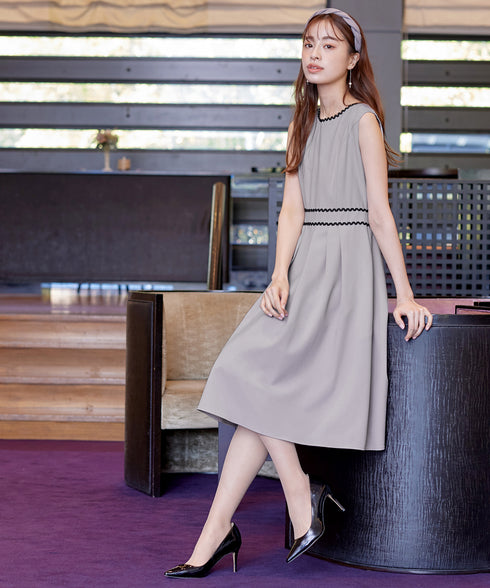 【アウトレット】配色スカラップレースワンピース