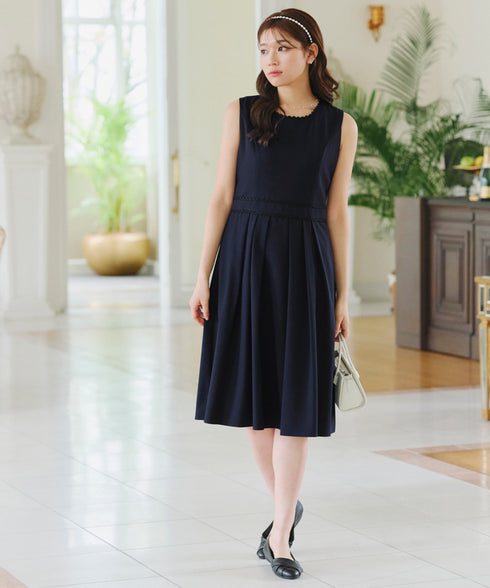 【アウトレット】配色スカラップレースワンピース