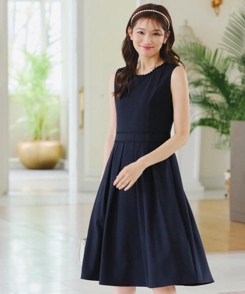 【アウトレット】配色スカラップレースワンピース