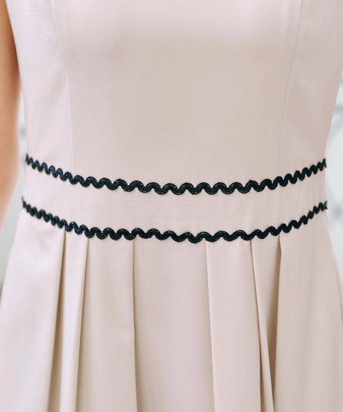 【アウトレット】配色スカラップレースワンピース