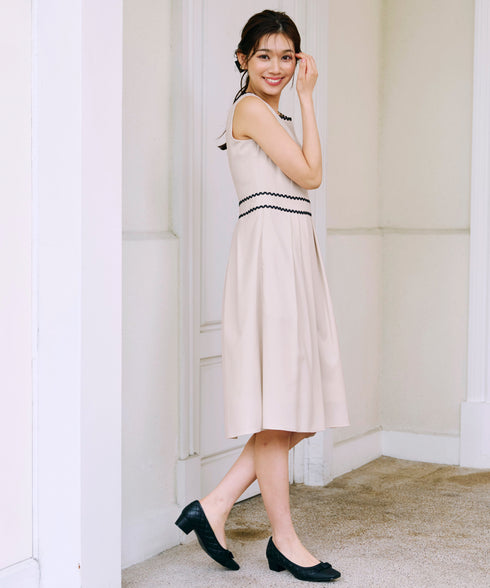 【アウトレット】配色スカラップレースワンピース